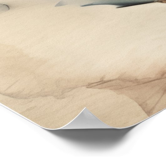 Traditional Watercolor Castle ポスター (角)