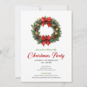 Traditional Watercolor Christmas Wreath Invite 招待状 (正面)