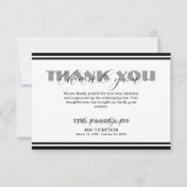 Traditional White with Black Lines Memorial サンキューカード (正面)