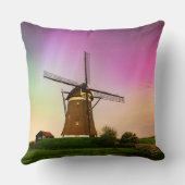 Traditional windmill under the Northern Lights クッション (裏面)