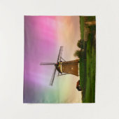 Traditional windmill under the Northern Lights タペストリー (正面)