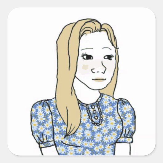 Tradwife wojakステッカー スクエアシール (正面)