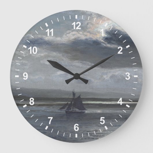Traeth Mawrの月光 ラージ壁時計 (正面)