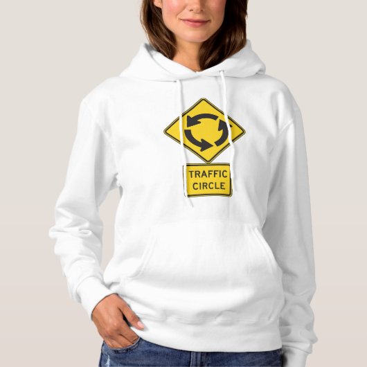 Traffic Circle Road Sign Yellow Diamond パーカ (正面)
