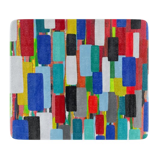 Traffic Jam 6 x 7 Deco Glass Cutting Board カッティングボード (正面)