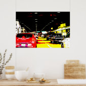 Traffic Jam Cars in Tunnel Art Poster ポスター (キッチン)