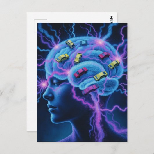 Traffic Jam in The Brain Surreal ポストカード (正面/裏面)