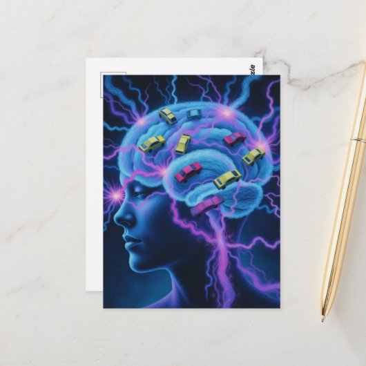 Traffic Jam in The Brain Surreal ポストカード (正面/裏面インサイチュ)