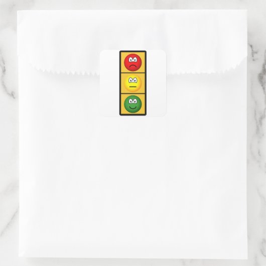 trafflight-sadhappy.png スクエアシール (バッグ)