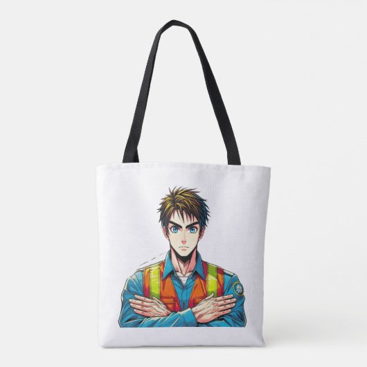 Tragetasche mit Manga-Sicherheitsfachmann トートバッグ (裏面)