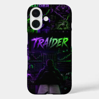 traider, trading, cyberpunk, gaming, neon, pillow, iPhone 16ケース
