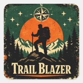 Trail Blazer – Wilderness Pioneer Hiker スクエアシール