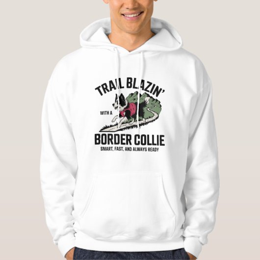 Trail Blazin’ Border Collie Adventure Design パーカ (正面)