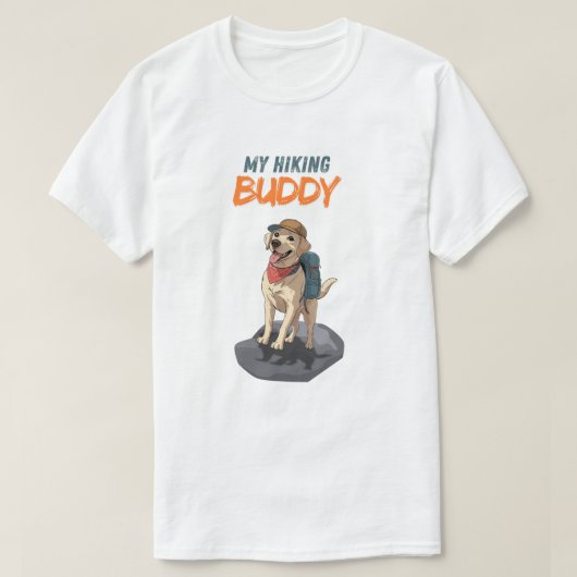 Trail Buddy – Hiking Labrador Adventure Tシャツ (デザイン正面)