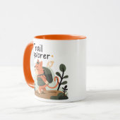 Trail Explorer Cat – Coffee Mug マグカップ (正面左)