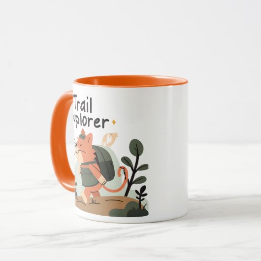 Trail Explorer Cat – Coffee Mug マグカップ (正面左)