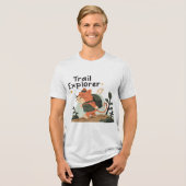 Trail Explorer Cat – Unisex Adventure Tee トライブレンドＴシャツ (正面全面)