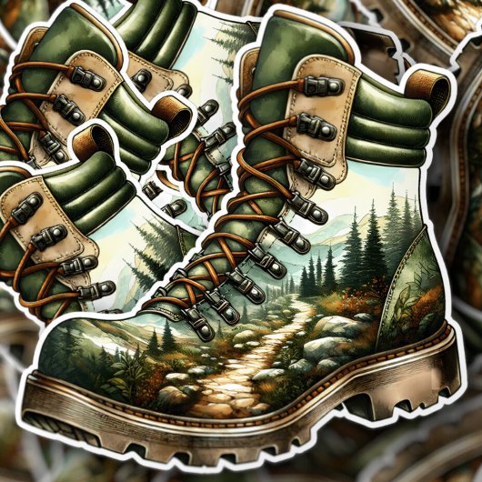 Trail Hiking Boot Vinyl Sticker | Die-Cut Sticker シール