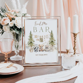 Trail Mix Bar Woodland Adventure Boy Baby Shower ポスター