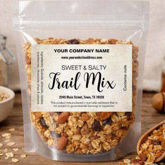 Trail Mix Customizable Homemade Label CK003bgrre フードラベル