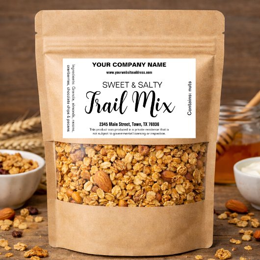 Trail Mix Customizable Homemade Label CK003grre 長方形シール