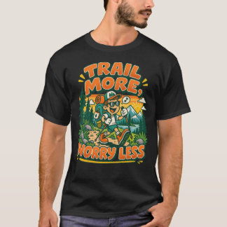 Trail More, Worry Less - Retro Hiking Camper tee Tシャツ