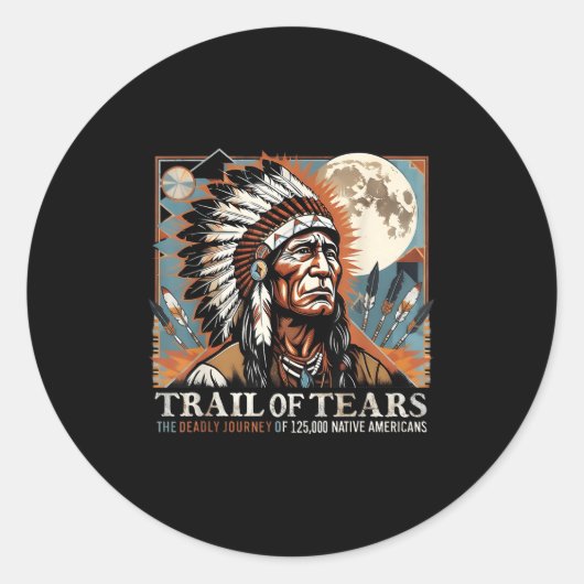 Trail Of Tears Memorial Native American  ラウンドシール (正面)