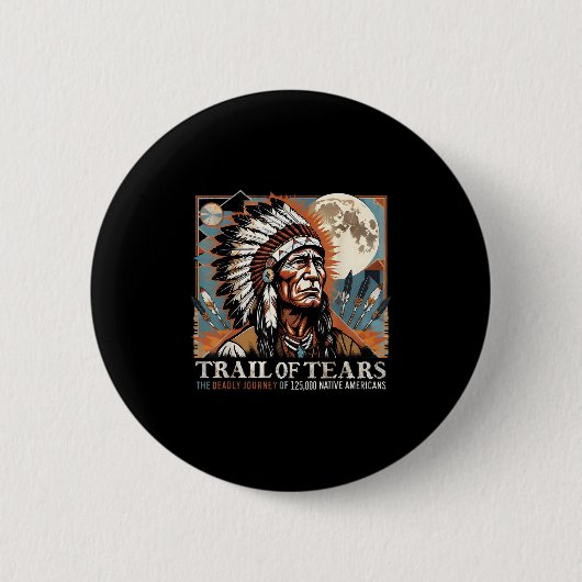 Trail Of Tears Memorial Native American  缶バッジ (正面)
