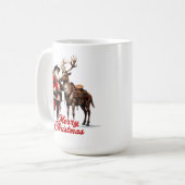 Trail Rider Santa and Reindeer コーヒーマグカップ (正面左)