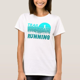 Trail Running im blauen Sonnenuntergang mit Wald Tシャツ