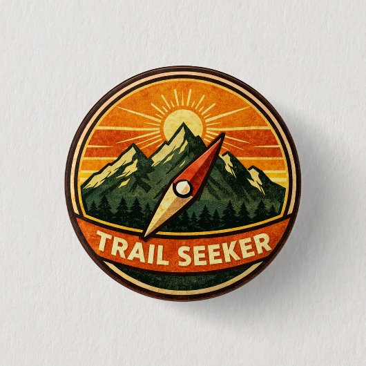 Trail Seeker Badge | Adventure Outdoor Award 缶バッジ (正面)