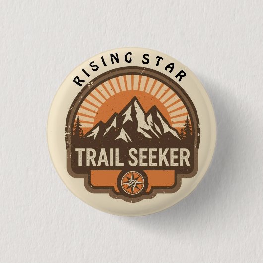Trail seeker Explorer Badge | Kids Outdoor Award 缶バッジ (正面)