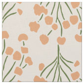 Trailing Meadow Vines | Botanical Muted Apricot  ファブリック (クローズアップ)