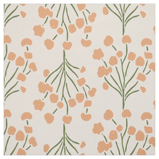 Trailing Meadow Vines | Botanical Muted Apricot  ファブリック (見本)