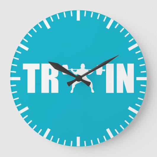 TRAIN – ジムのモチベーション ラージ壁時計 (正面)