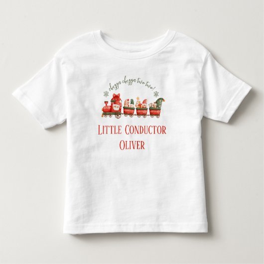 Train 2nd Birthday Party Little Conductor トドラーTシャツ (正面)