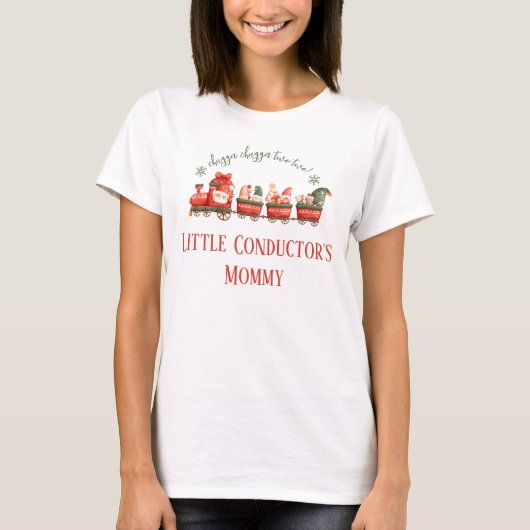 Train 2nd Birthday Party Little Conductors Mommy  Tシャツ (正面)