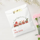 Train 2nd Birthday Watercolor Santas Party Express フェイバーバッグ (封をした状態)