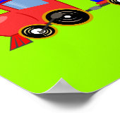 train-312107電車の漫画のおもちゃエンジンカー赤いblu ポスター (角)