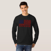 Train American Flag Patriotic Locomotive Railroad Tシャツ (正面フル)