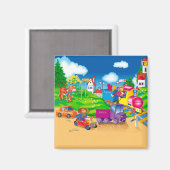 train and car マグネット (正面/裏面)