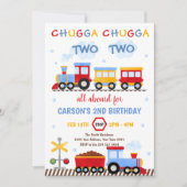 Train Birthday Invite Chugga Chugga Two Two Train 招待状 (正面)