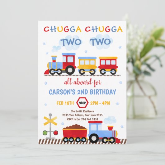 Train Birthday Invite Chugga Chugga Two Two Train 招待状 (スタンド正面)