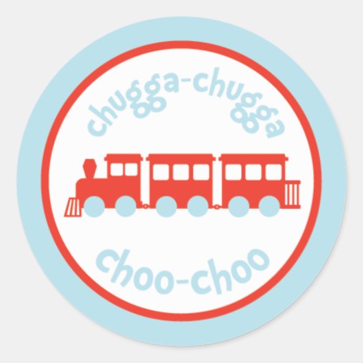 Train Birthday Partyスタンプ ラウンドシール (正面)