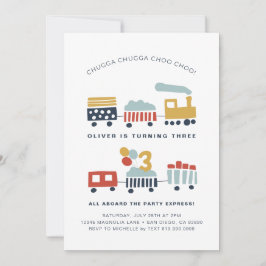 Train Birthday Party Invitation ・年齢3 招待状