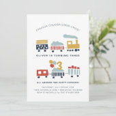 Train Birthday Party Invitation ・年齢3 招待状 (スタンド正面)
