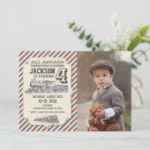 Train Birthday Photo Invitation 招待状 (スタンド正面)