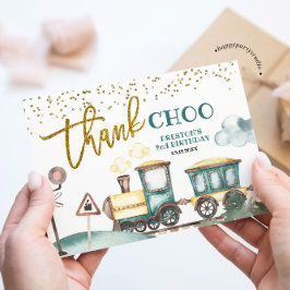 Train Boy 2nd Birthdayサンキューカード サンキューカード