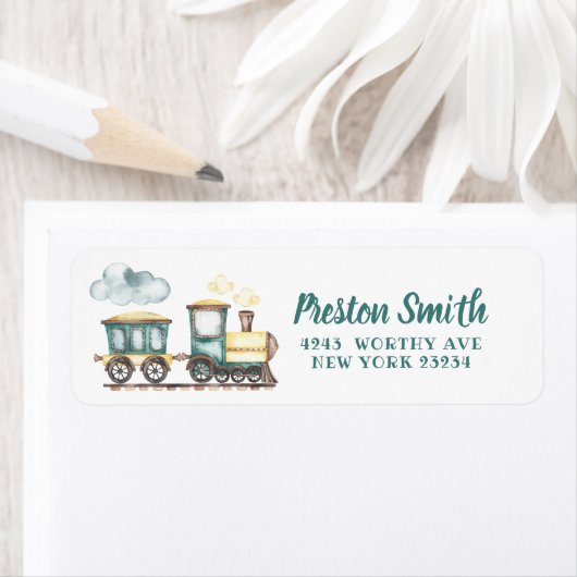 Train Boy 2nd Birthday住所 シール (インサイチュ)