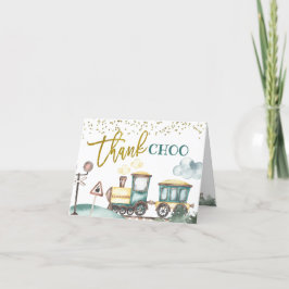 Train Boy 2nd Birthday Thank You Bapped Card サンキューカード